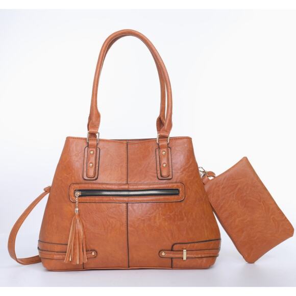 Via Fore Handbags - Handbag Purse Tote Clutch Satchel Handle with Matching Pouch